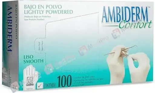 [001000] GUANTE NO ESTERIL MEDIANO C/100 AMBIDERM