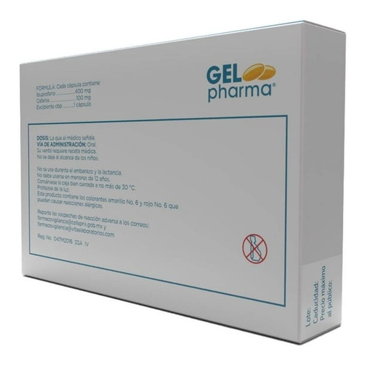 IBUPROFENO/CAFEINA CAPS 400/100 MG C/10  GELPHARMA