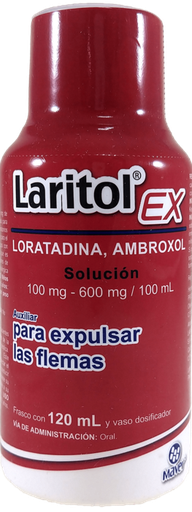 LARITOL EX (LORATADINA/AMBROXOL) JRB 100/600 MG C/120 ML MAVER