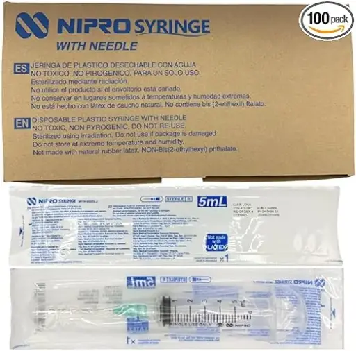 [001025] JERINGA 5 ML 21 X 38 VERDE NIPRO C/1 PZA.