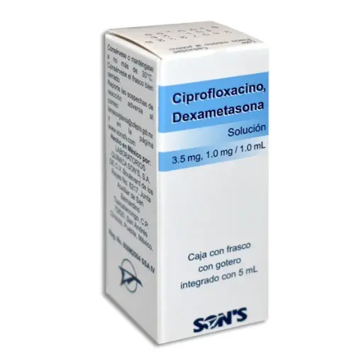 [000141] CIPROFLOXACINO/DEXAMETASONA  OFT GTS 5ML 3.5-1 MG/1ML SON´S.