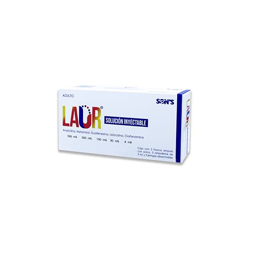 [000146] LAUR ADULTO SOL. INY. C/3 AMP. 500MG  Y 3 JERINGAS.