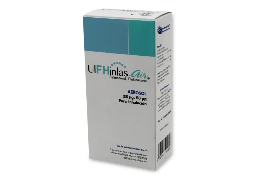 ULFHINLAS AIR AEROSOL P/INHALACION 120 DOSIS 25/50 MCG (SALMETEROL FLUTICASONA)