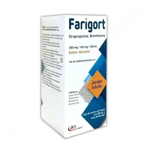 FARIGORT JARABE ADULTO DROPROPIZINA/BROMHEXINA 200 ML. 300-160 MG/100ML DEGORTS