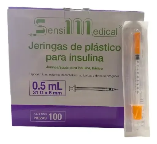 [001013] JERINGA 0.5 ML P/INSULINA 0.5 31 X 6MM  JAYOR/SENSIMEDICAL