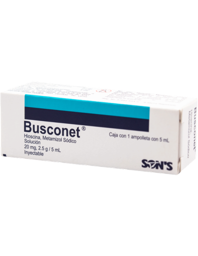 BUSCONET (HIOSCINA/METAMIZOL SODICO) SOL INY 20MG 2.5 G/5ML SON´S