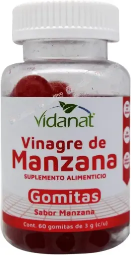 GOMITAS VINAGRE DE MANZANA 60 GOMITAS DE 3 G C/U VIDANAT.