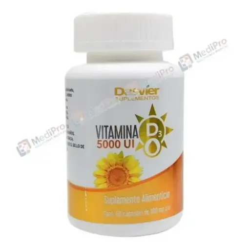 VITAMINA D3 5000 UI  500 MG C/60 CAPS DASVIER