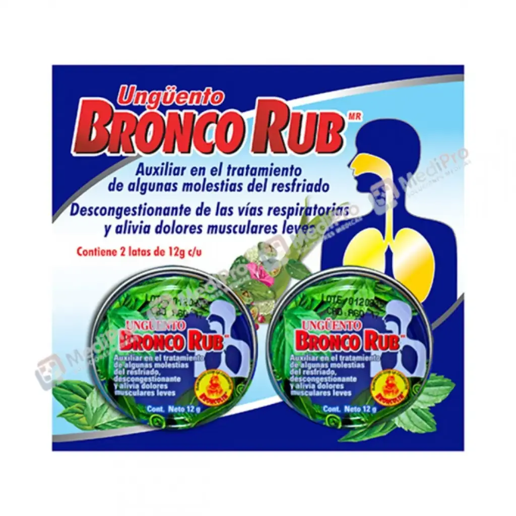 BRONCO RUB UNGUENTO BLISTER C/2 LATAS 12G. | MEDIPROSOLUCIONES