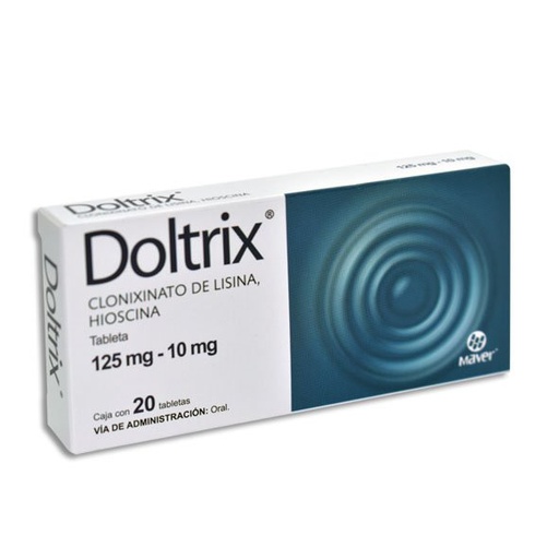DOLTRIX (CLONIXINATO DE LISINA/BUTILHIOSINA) TAB 125/10 MG C/20 MAVER
