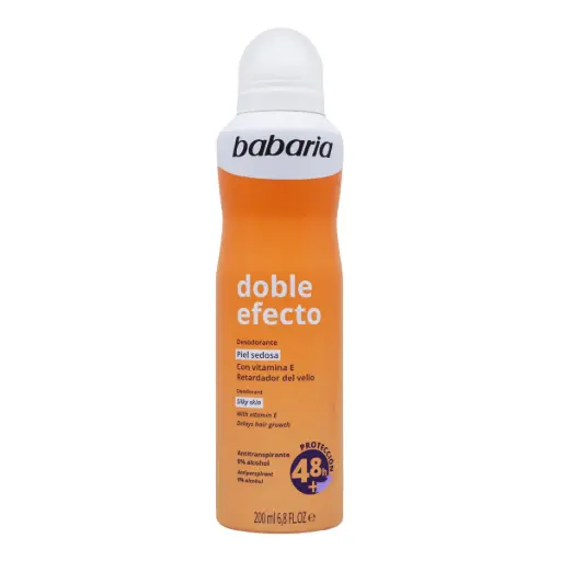 [P00044] DESODORANTE ANTIRANSPIRANTE CON VITAMINA E Y ACTIVO RETARDADOR DEL VELLO (BABARIA) 200 ML.