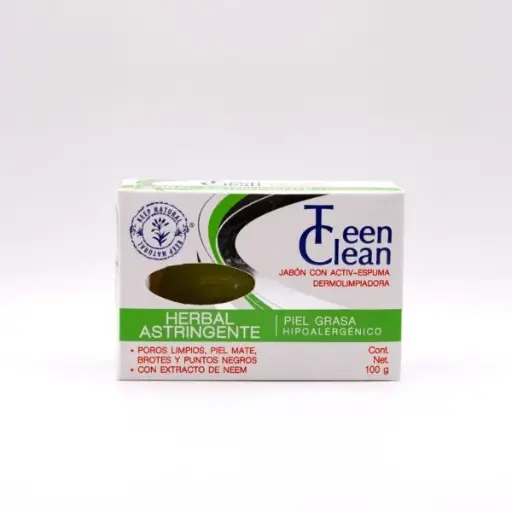 [000087] JABON HERBAL ASTRINGENTE TEEN CLEAN PIEL GRASA 100G.