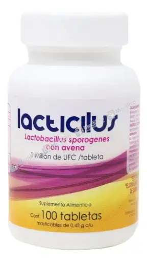 [000161] LACTICILUS c/100 TABS. (LACTOBACILOS)  Masticables 0.42 G.